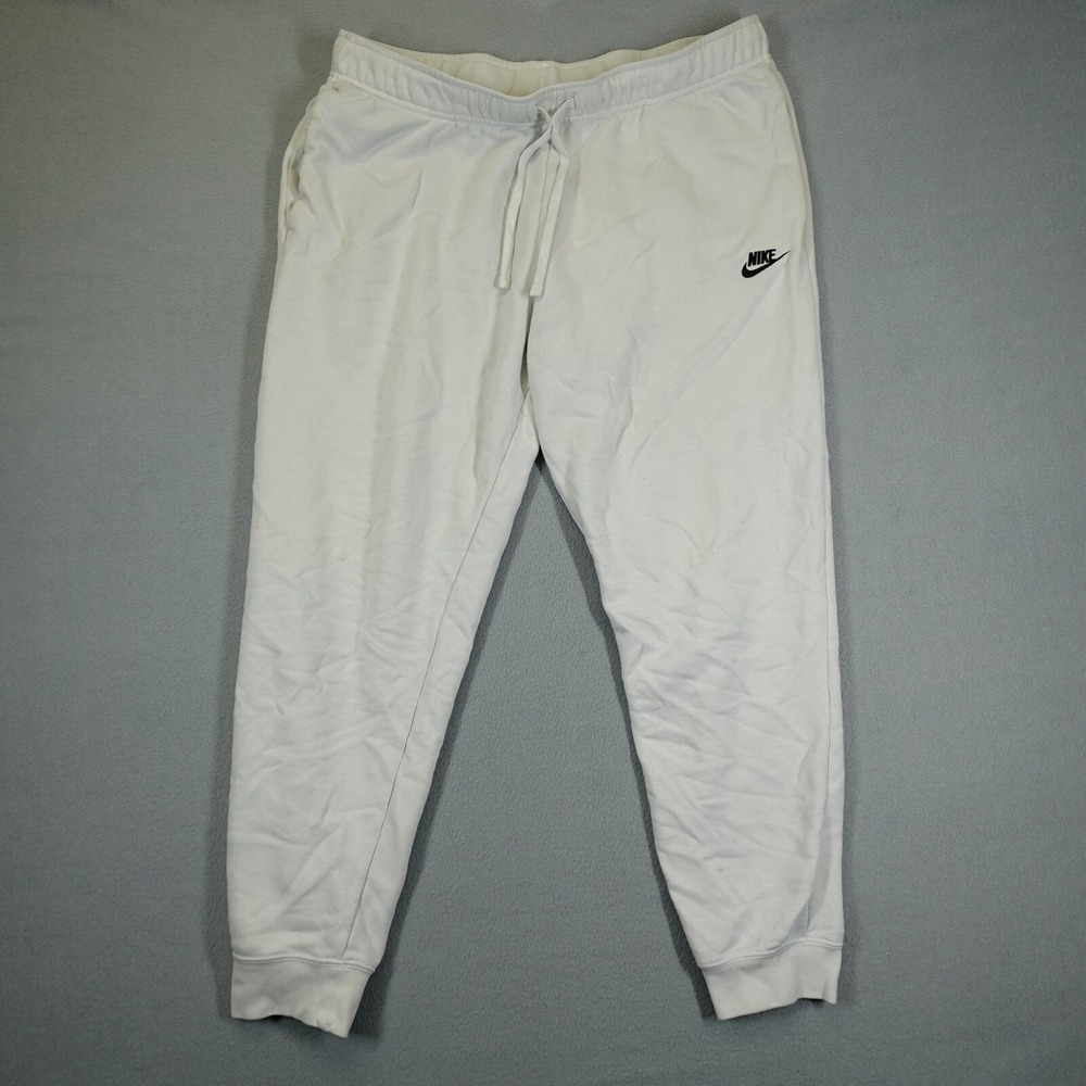 Nike Sweatpants Mens XL White Club Fleece Joggers DQ5191-100 Athletic Loungewear